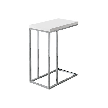 MONARCH SPECIALTIES Accent Table - Glossy White With Chrome Metal I 3008